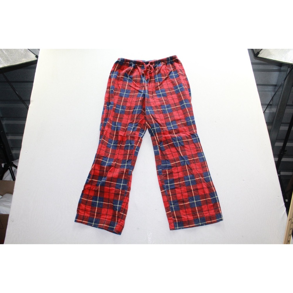 L.L.Bean Petite Small Plaid Flannel Pajama Pants Red Blue Tartan Lounge